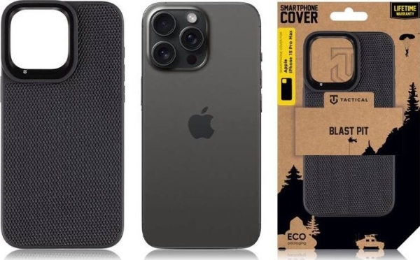 Tactical Blast Pit Cover For Apple Iphone 15 Pro Max Black Standard