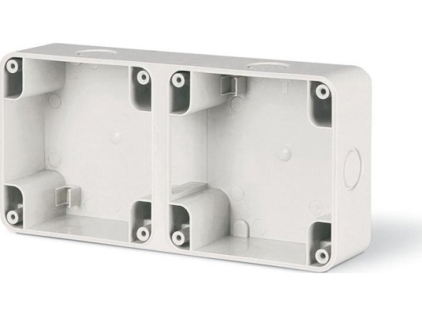 Scame indbygningsdåse (udenpåliggende), 2 moduler, M95x2, IP66, grå, PROTECTA