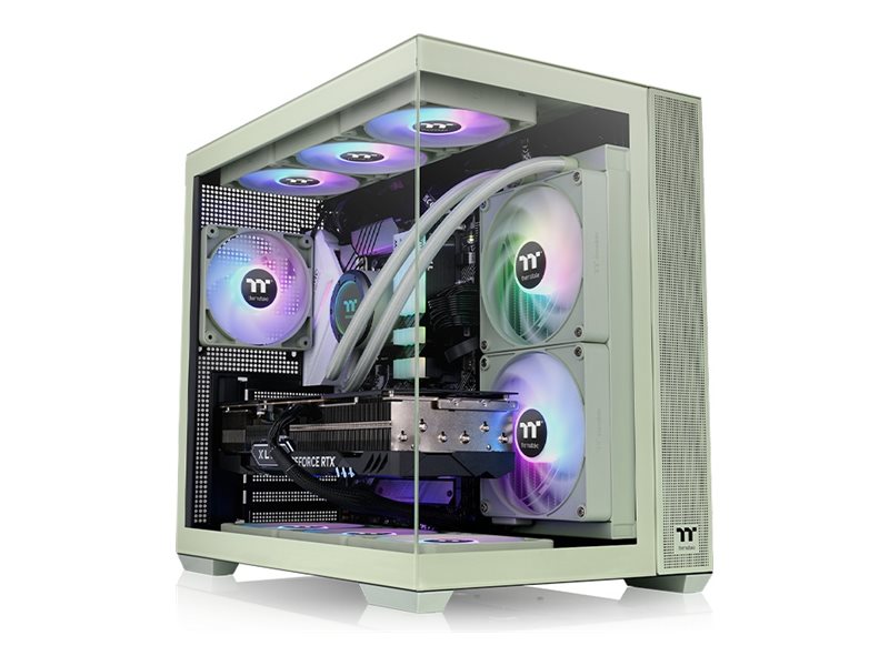 Thermaltake View 380 Tg Argb Matcha Green, Midi Tower, Pc, Grün, Atx, Micro Atx, Mini-Itx, Spcc, Gehärtetes Glas, Gaming