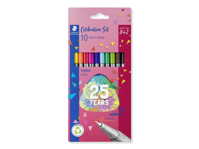 Fineliner Staedtler® triplus® 334 med 8+2 stk. ass. farver | Skrivredskap - Fiberpennor & Fineliner - Fineliner | GameStuff