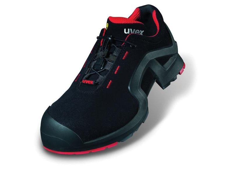 Uvex 85162, Unisex, Erwachsener, Sicherheitsschuhe, Schwarz, Rot, Esd, S3, Src, Speed-Schnürsenkel