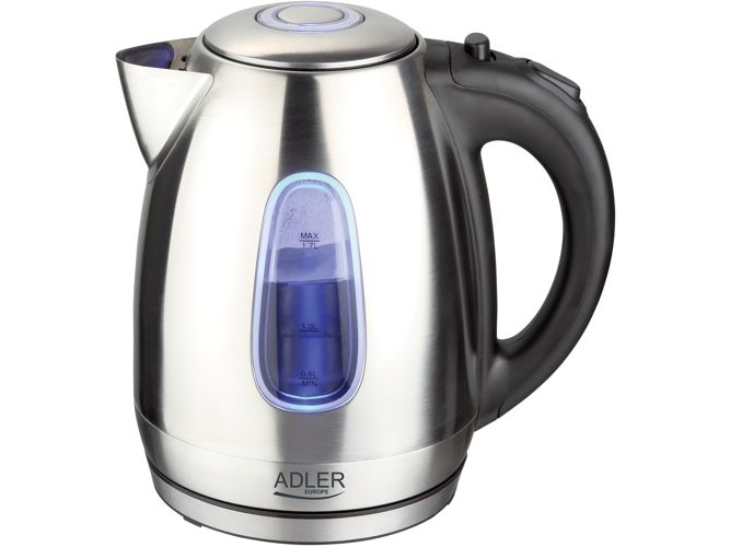 Adler AD1223, 1,7 l, 2000 W, Svart, Rostfritt stål, Rostfritt stål, Vattennivå indikator, Sladdlös | Köksapparater - Juice, is och vatten - Vattenkokare | GameStuff