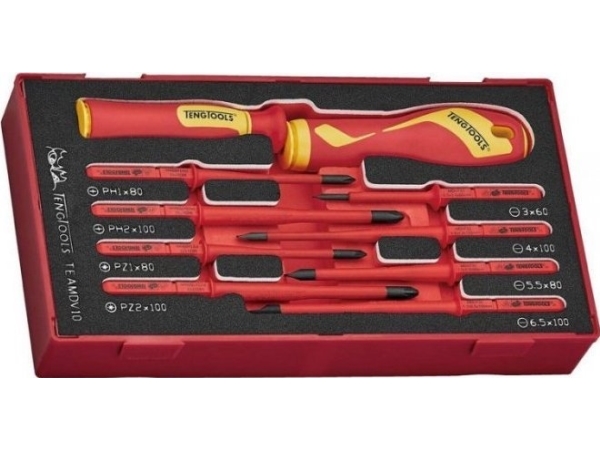 Teng Tools VDE 1000V TEAMDV10 DRIVERS, 10 LAUTTA (1 KPL)