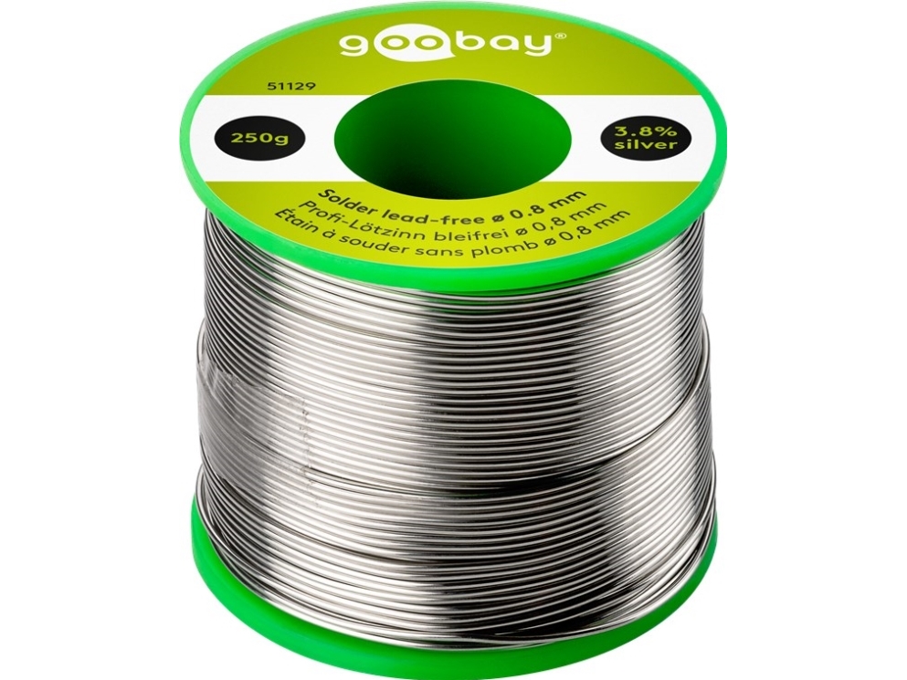 Solder lead-free, Ã¸ 0.8 mm, 250 g reel