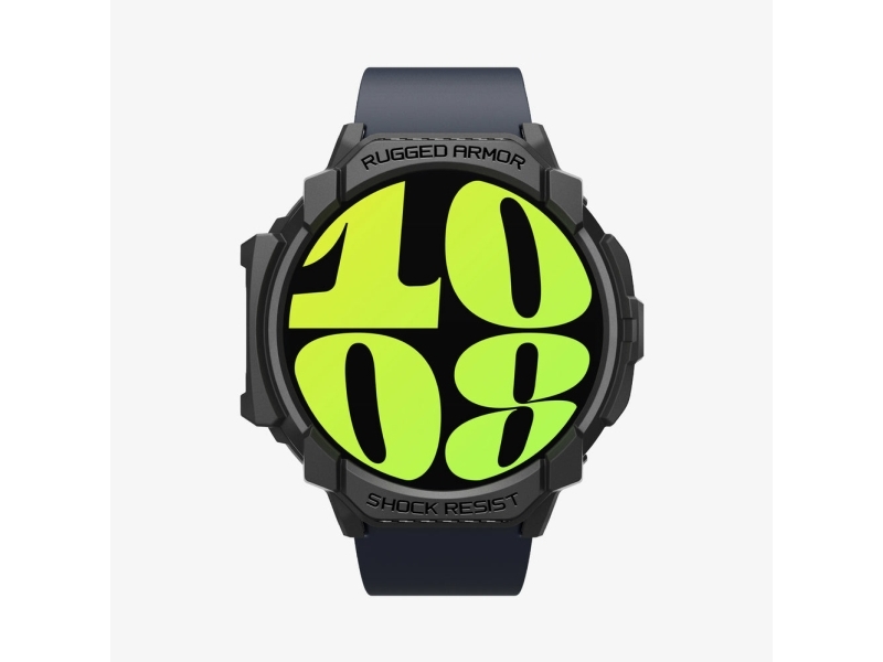 Spigen Rugged Armor, Band, Smartwatch, Sort, Samsung, Galaxy Watch 7 (44Mm), Termoplastisk Polyurethan (Tpu)