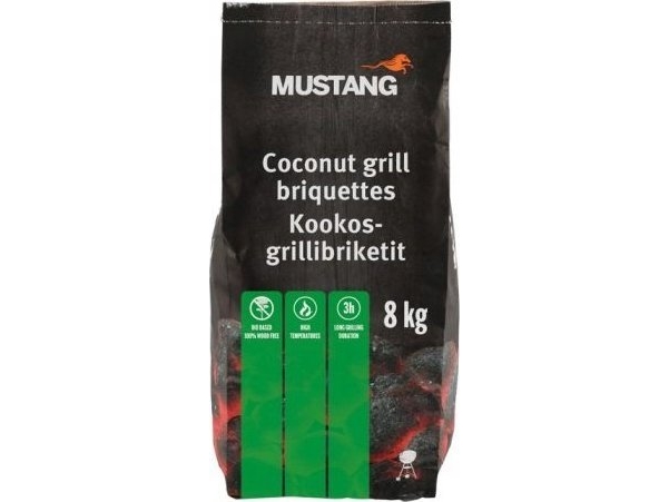 Mustang Coconut grill briquette 8 kg | Trädgården - Grill tillbehör - Övriga grilltillbehör | GameStuff