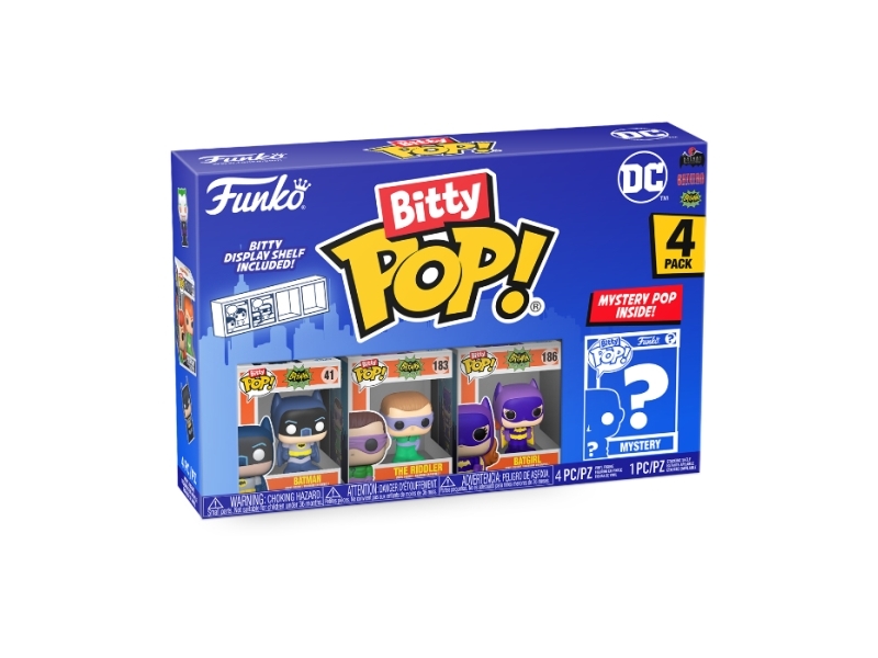 Funko Bitty POP! DC Comics Figurer - Batman, The Riddler, Batgirl, Overraskelsesfigur - 4 stk