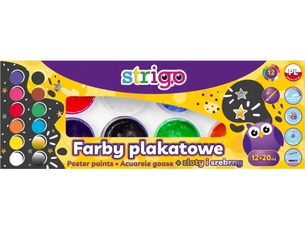 Poster Paints 20Ml 12 Colors Strigo