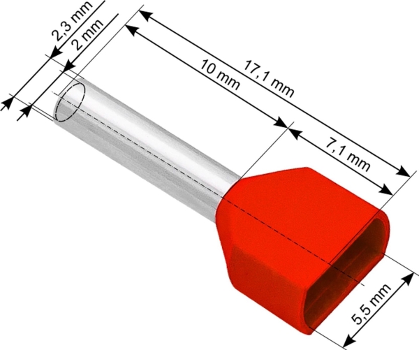 Blow 43-086# Konnektor Isoleret Muffe 2X1,0/10 Rød