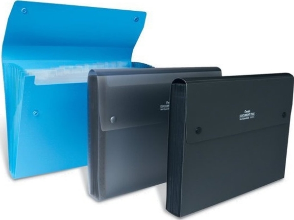 Pentel harmonikamappe A4 13 rum blå gennemsigtig DCD14CT