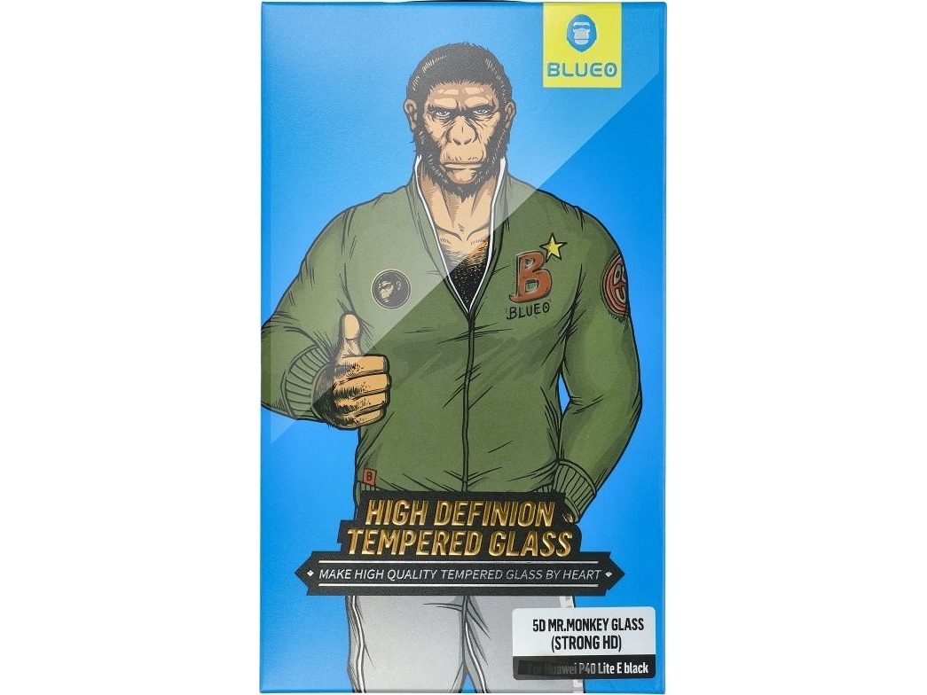 Blueo Hærdet Glas 5D Mr. Monkey Glass Til Apple Iphone 15 Plus Sort (Strong Hd)