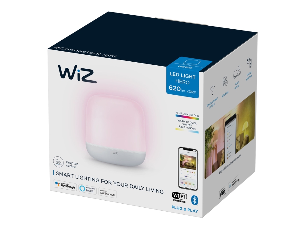 WiZ Hero - Skrivbordslampa - LED - 9 W - RGB-lampa - 2200-6500 K - vit | Belysning - Inomhusbelysning - Bordslampa | GameStuff