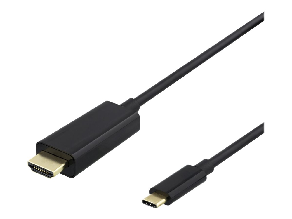 Deltaco - Adapterkabel - Usb-C Han Til Hdmi Han - 1 M - Sort - 4K60hz (4096 X 2160) Support