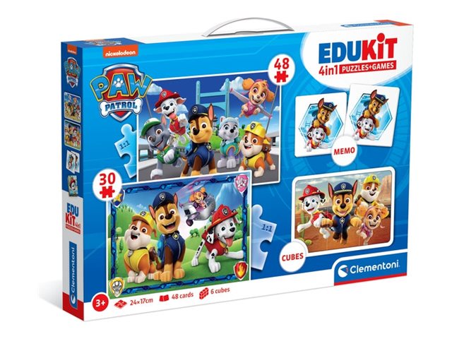 Paw Patrol Puslespil Og Vendespil - Edukit 4-i-1 - Clementoni - 3 år