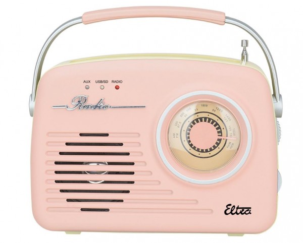 Eltra Radio Luiza Retro Sp-11 Mp3 Usb Sd Pink