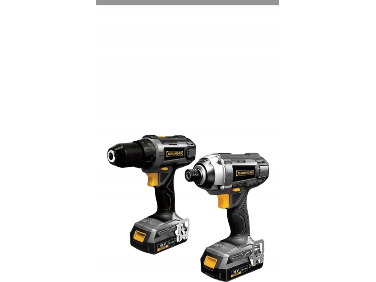 Boremaskine/skruetrækker Grunder 218CWL1218E 18 V, 1 x batteri 2 Ah