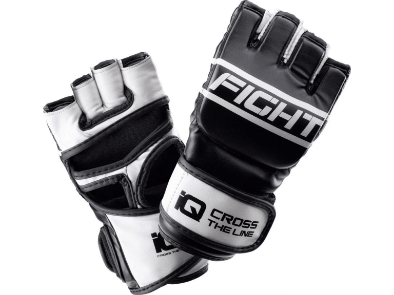 IQ Marts knytnæve MMA-handsker sort og hvid størrelse L