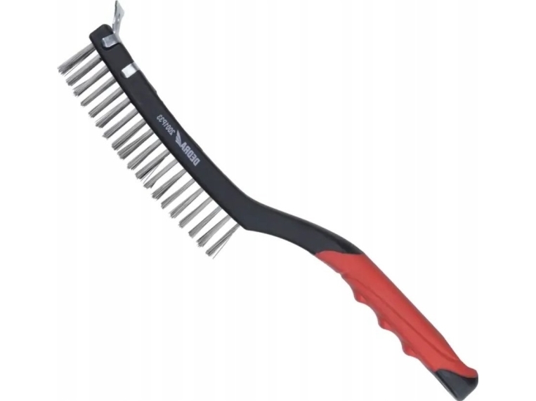 Dedra Stålbørste 3-Rækket + Skraber, Rustfrit, 260 Mm, To-Materiale Holder