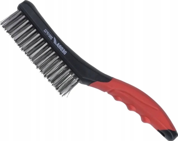 Dedra 4-rækket stålbørste, rustfrit stål, 260 mm, håndtag med dobbeltmåtte