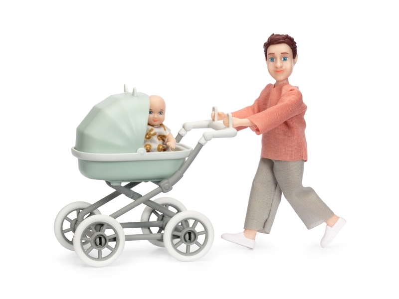 Dukke Med Baby & Vogn