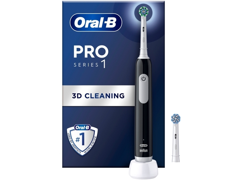 Oral-B Pro Series 1, Erwachsener, Vibrierende Zahnbürste, Schwarz, Weiß, 2 Min, Schwarz, Rund