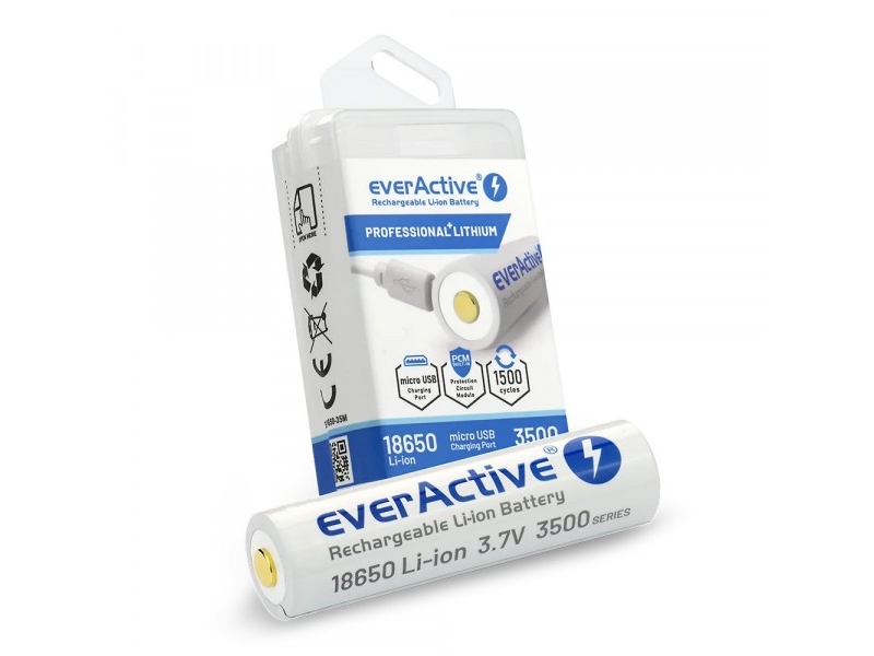Everactive Everactive Usb Wiederaufladbare 18650 3.7V 3500Mah Batterie Mit Pcm