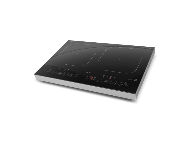 Caso Progourmet 3500, Schwarz, Silber, Arbeitsplatte, 54.5 Cm, Zonen-Induktionskochfeld, Glas, 2 Zone(N)