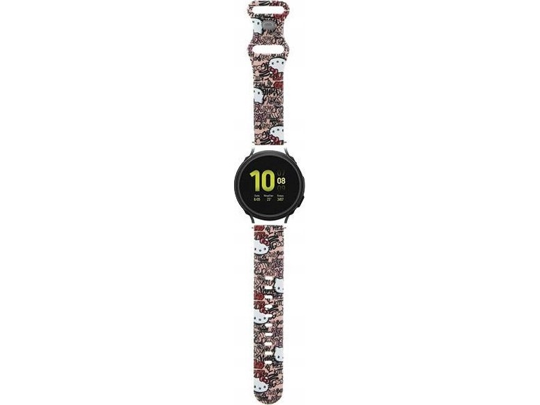 Hello Kitty Silicone Tags Graffiti - Universalarmband Für Smartwatch 20 Mm (Rosa)