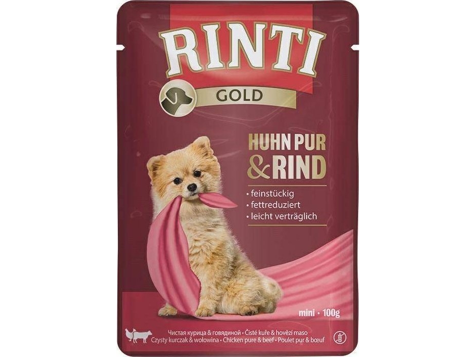 Rinti Gold Nassfutter Hund 100 G Huhn/Rind