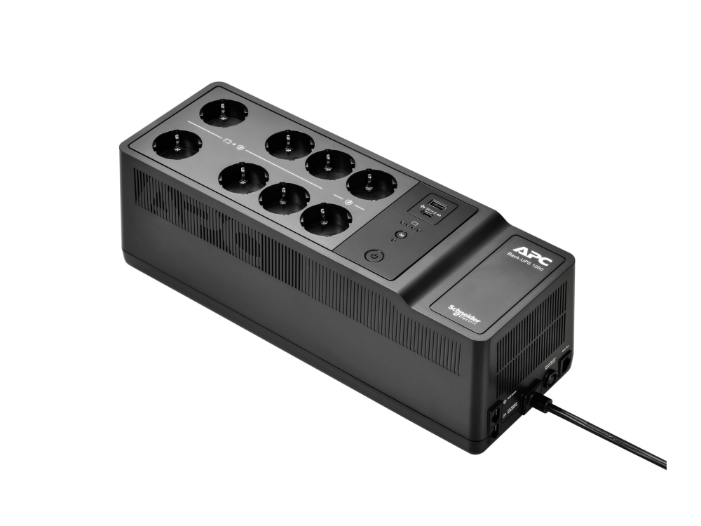 Apc Back-Ups, 1050Va/600W Floor/Wall Mount, 230V, 8X Unel Outlets, Usb Type A+C Port, User Replaceable Battery, Standby (Offline), 1,05 Kva, 600 W, S