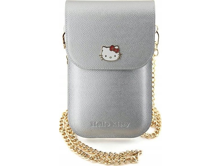 Hello Kitty läderfodral väska metall logotyp kedja (HKOWBPGHDLMS) Silver | Baby & barn - Textil och kläder - Väskor | GameStuff