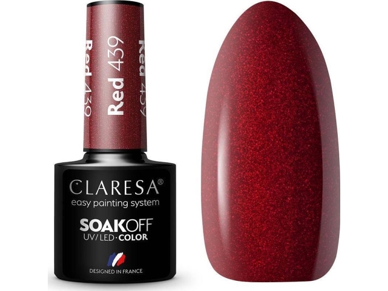 Claresa Uv Led Nail Polish Collection Hybrid Manicure Soak Off - Red Color No. 439 5Ml