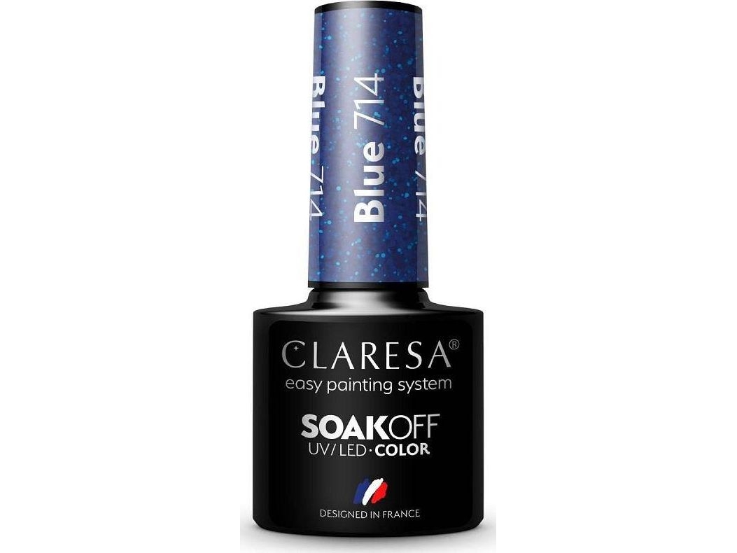 CLARESA Soak Off UV/LED blå hybrid neglelak 714 5 g