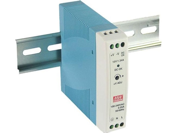 Aco Ps-Mdr-20-15 Dc Maitinimo Šaltinis, Din Bėgelis, Su Pe Jungtimi