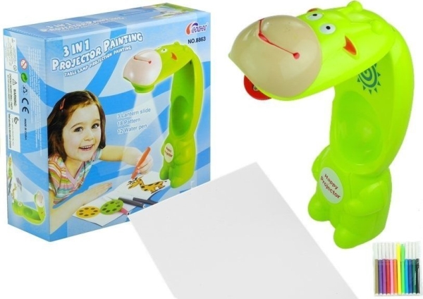 Leantoys Projektor Zyrafa + Heft + Wasserstifte