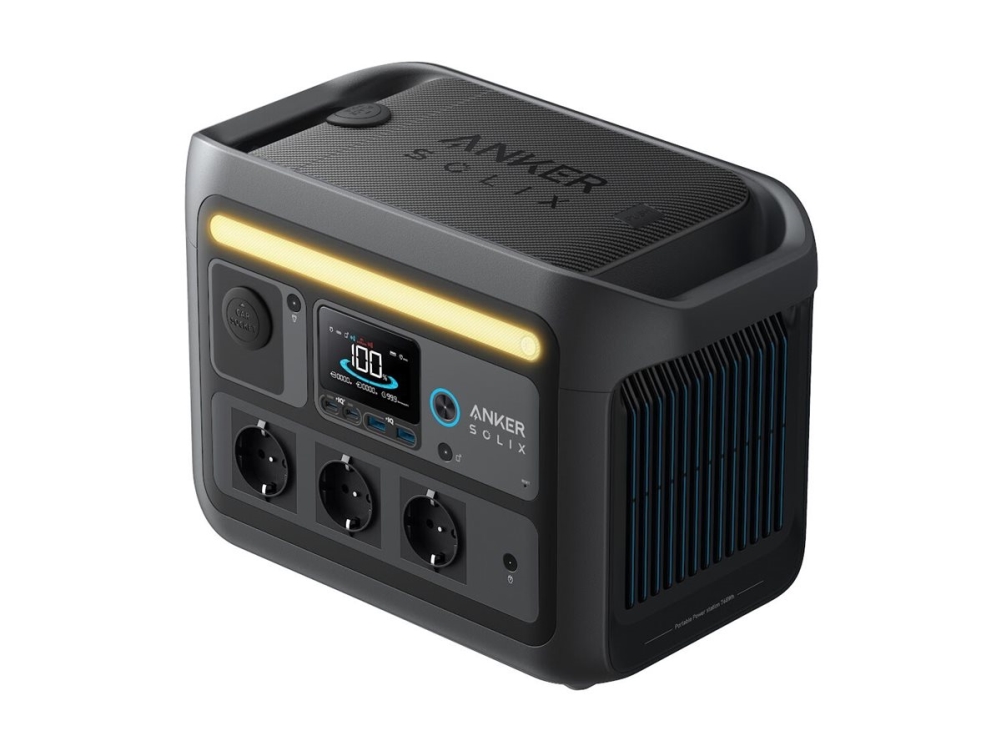 Anker SOLIX C800X - Transportabel strømstation - AC 220-240 V - 1600 Watt - 1-faset - litiumjernfosfat - 768 Wh - Wi-Fi, Bluetooth - output-stikforbindelser: 8