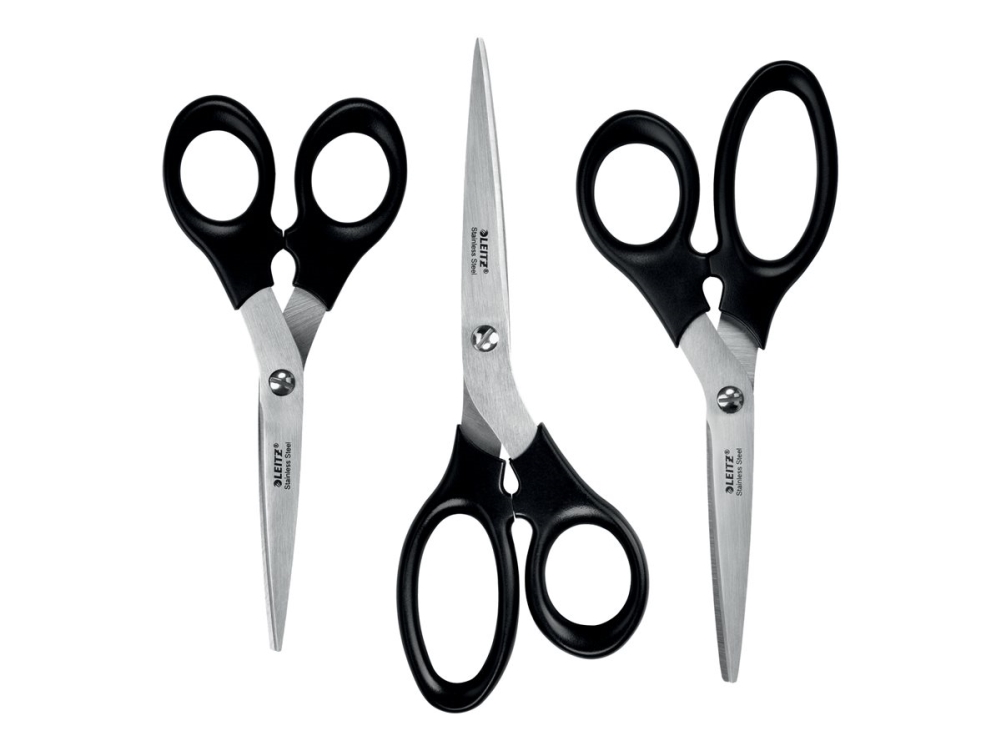 Leitz ruostumattomasta teräksestä valmistetut sakset 165/185/200 mm Musta - (5 kpl)