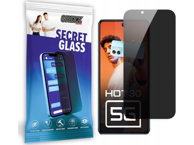 Grizzglass Privatlivsglas Secretglass Til Infinix Hot 30 5G