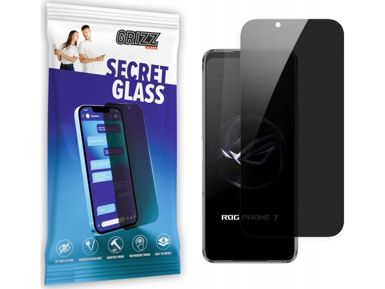 GrizzGlass SecretGlass privatlivsskærmglas til Asus ROG Phone 7 Ultimate