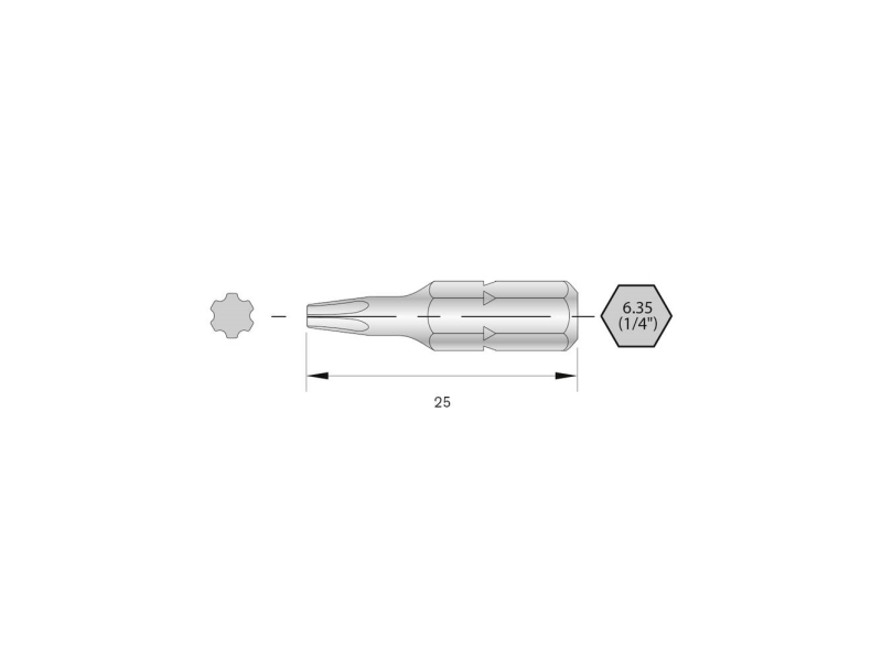 Bernstein Werkzeuge Für Die Elektronik 6-Ip07-25 Torx Bit Hrc Stahl Hochlegierung C 6.3 6 Stück