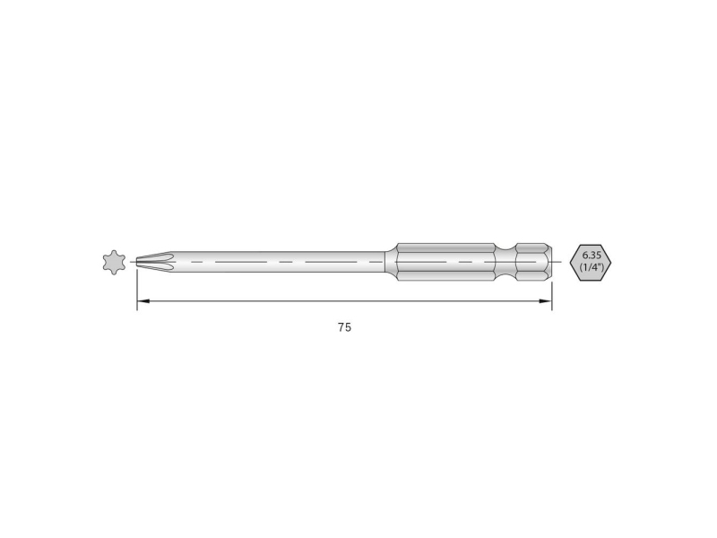 Bernstein Werkzeuge Für Elektronik 6-Tx09-75 Torx Bit Hrc Stahl Hochlegierung E 6.3 6 Stück