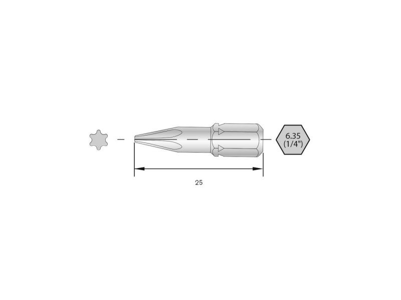 Bernstein Werkzeuge Für Die Elektronik 6-Tx09-25 Torx Bit Hrc Stahl Hochlegierung C 6.3 6 Stück