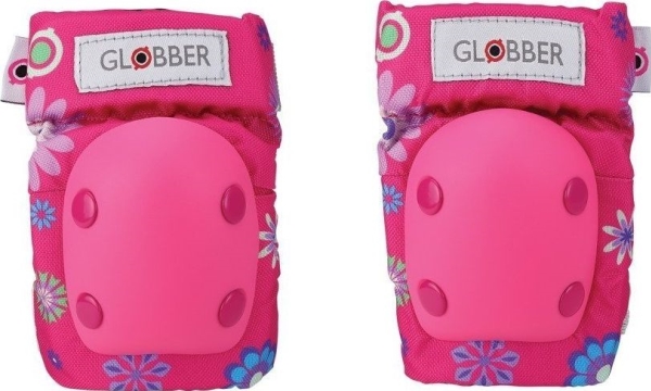 GLOBBER Knæ- og albuebeskyttere sæt pink Flowers, 529-003