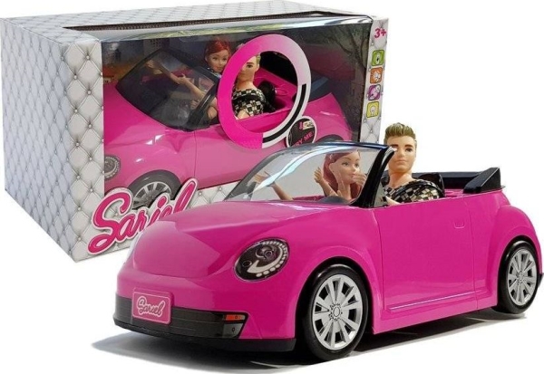 Leantoys Dolls With Car Auto Coupe Sound And Lights 43 Cm Pink