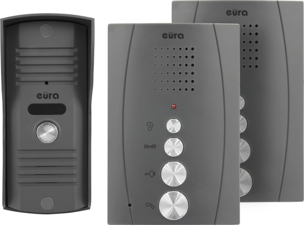 Eura Adp-51A3 "Difesa" Türsprechanlage - Graphit, 2 Uni Telefone, Gegensprechanlage