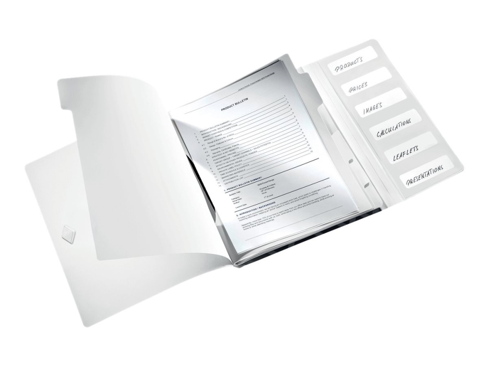 Leitz WOW - Klassificeringsmappe - 6 rum - 6 dele - rygbredde: 17 mm - for A4 (210 x 297 mm) - kapacitet: 200 ark - med faneblade - sort