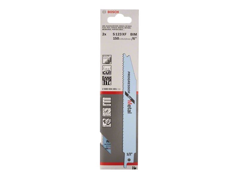 Bosch Progressor for Metal S 123 XF - Sagblad - for blikk, profiles, rør - 2 deler - lengde: 150 mm - bredde: 19 mm