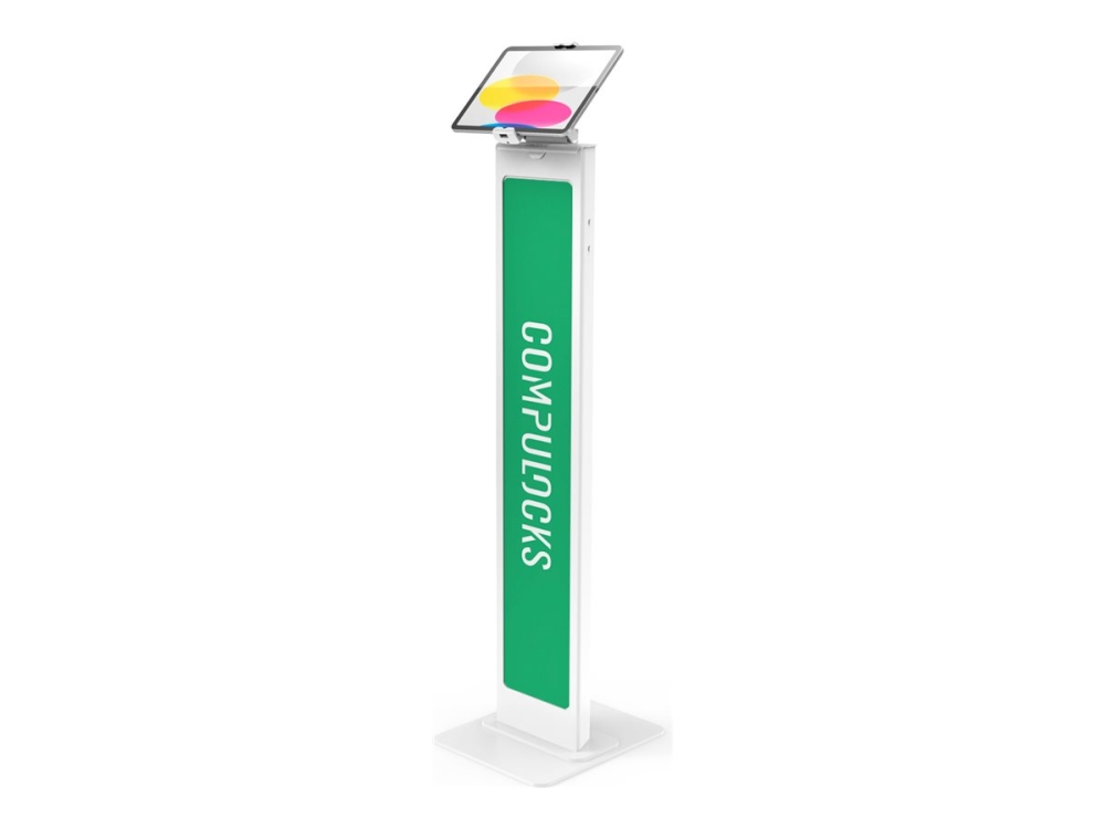 Compulocks Universal Tablet Cling Brandable Floor Stand - Stativ - For Tablet - Låsbar - Stål - Hvid - Skærmstørrelse: Op Til 13" - Monteringsgrænsef