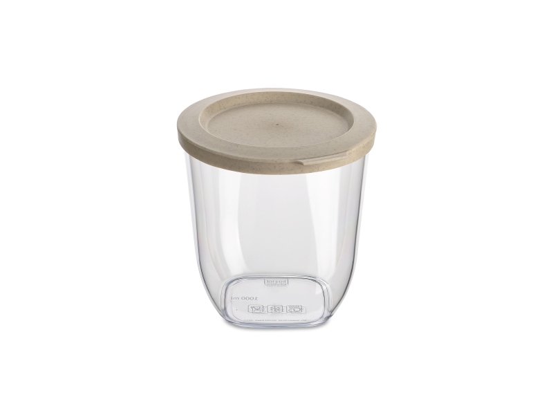 Koziol 4061700, Universalbehälter, 1 L, Sand, Transparent, Abnehmbarer Deckel, Andere, 125 Mm
