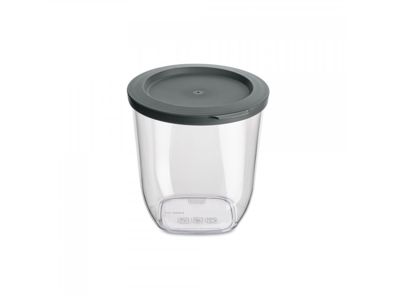 Koziol 4061701, Universal Beholder, 1 L, Grå, Transparent, Aftageligt Låg, Andet, 125 Mm